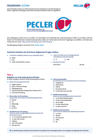 Deckblatt Fragebogen PECLER für Eltern von Betroffenen
